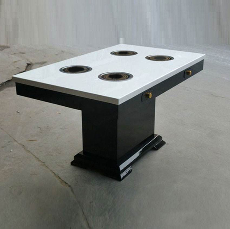 人造大理石電磁爐火鍋桌4人桌圖